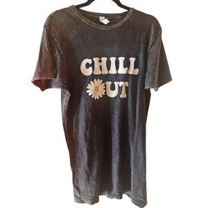 VICI - Chill Out Graphic Tee - Charcoal /  Black with White Daisy